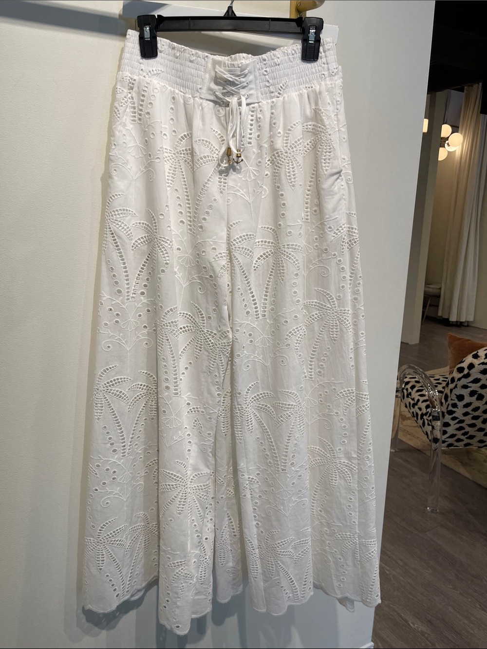 Shore | Kennedy Pant | Eyelet Palm | ivory